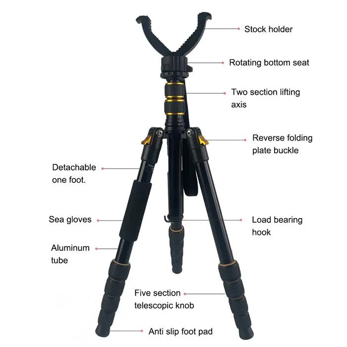 Trépied en aluminium portable support universel pliant antidérapant pour chasse camping et activités de plein air