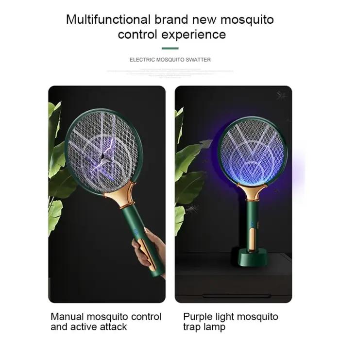 Raquette anti-moustiques 2-en-1 rechargeable USB