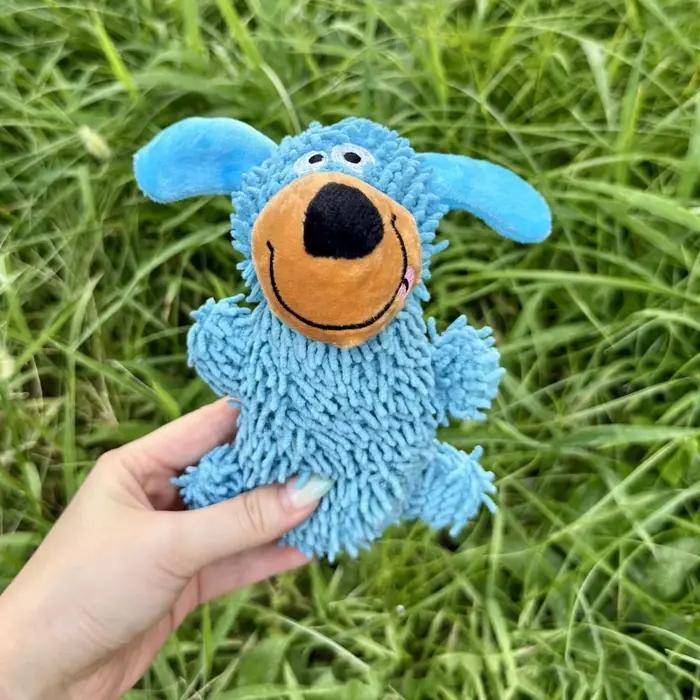 Jouet pour chien en peluche chenille, jouet couineur, jouet à mâcher moelleux, jouet interactif pour l'entraînement et le soulagement de l'anxiété, avec un visage souriant mignon.