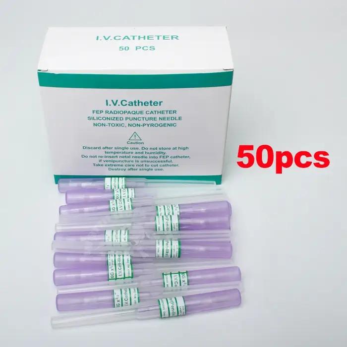 50pcs IV canule stylo Type cathéter d'injection intra-vinale 20G 22G 24G 26G fournisseurs vétérinair