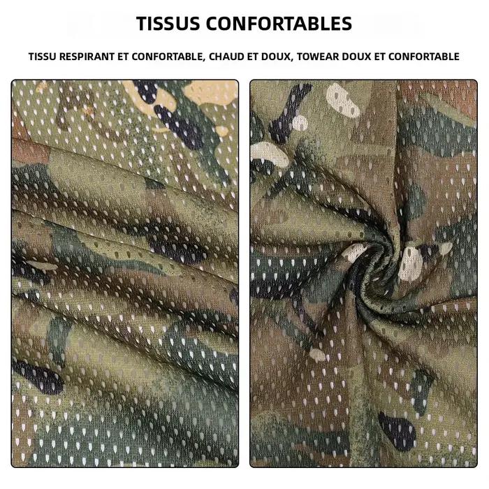 Foulard camouflage mixte coton-polyester pour chasse et tir sportif - Accessoire outdoor respirant et polyvalent