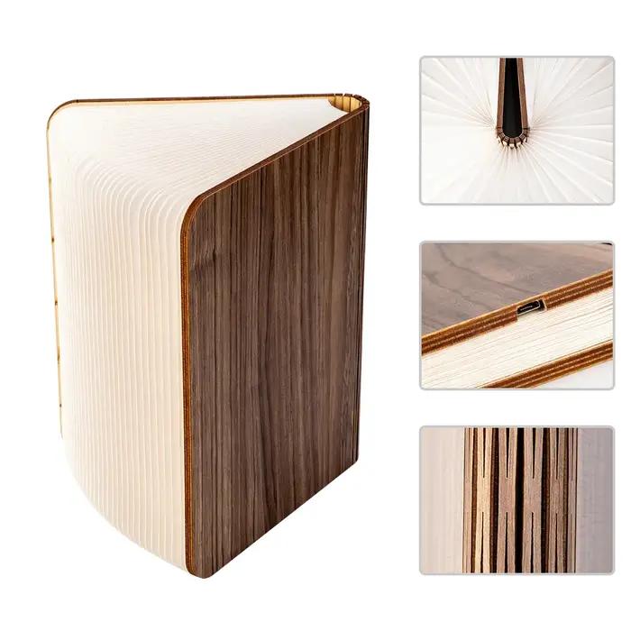 LED lampe de livre en bois enfants lampe de lecture USB lampe de Table de chevet 3 couleurs chambre