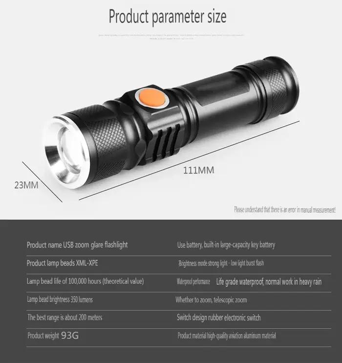 YS00057-lanterne LED en alliage d'aluminium, portable, pour l'extérieur, pêche de nuit, lumière fort
