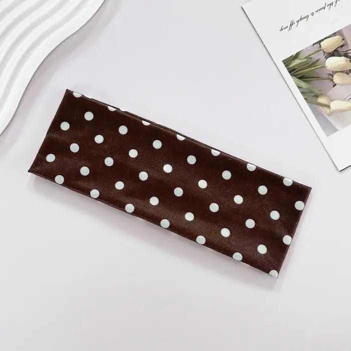 Bandeau Élastique De Yoga À Pois Bandeau De Maquillage Avec Motif De Points Pour Femmes Mode Coréen Absorbe La Sueur Pour Activités Sportives