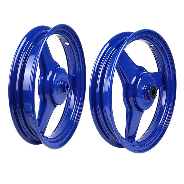 Jante de roue avant et arrière 10 pouces 2.50-10 pour Yamaha PY50 PW50 PEEWEE 50 PY PW 50 PIWI 50, jante arrière de moto bleue et blanche