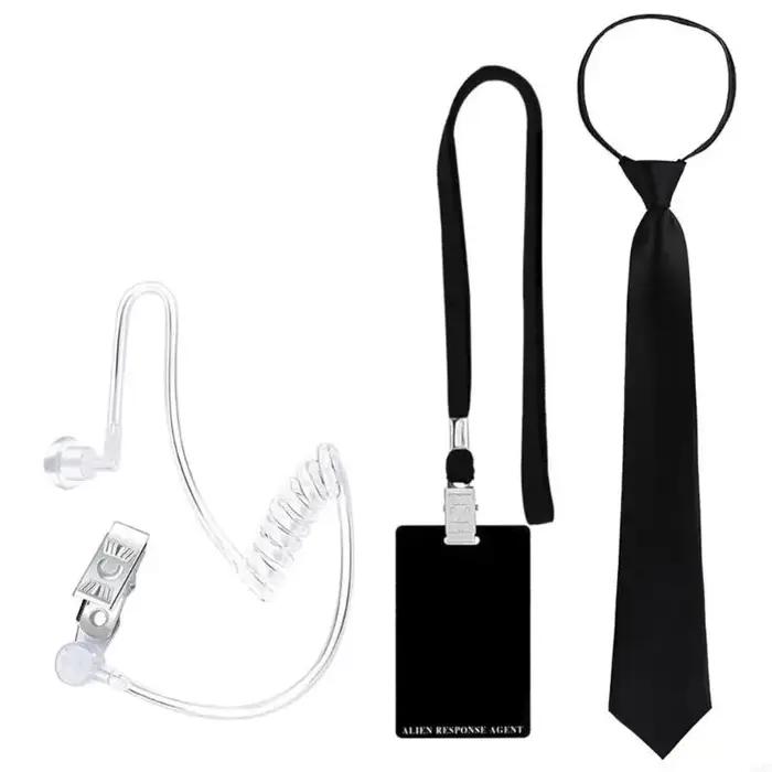 Costume cosplay garde sécurité, y compris l'écouteur verres noirs cravate cou