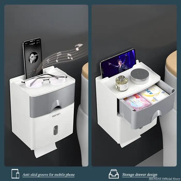 MENGNI porte-papier hygiénique de haute qualité, boîte de rangement étanche pour mouchoirs, organisa