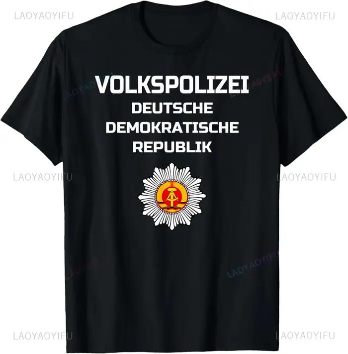 GDR Police Est Allemagne Police Allemagne Est Police T-Shirt Manches Courtes Streetwear T-shirt Impr