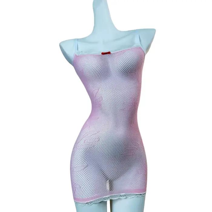 1 pièce Robe moulante sexy pour femme en résille ajourée transparente, tenue de plage sans bikini, m