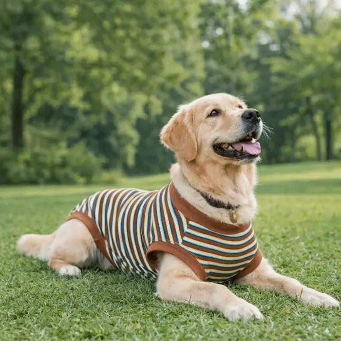 Combinaison de Stérilisation pour Chien à Rayures Style Décontracté Lavable Confortable Vêtements de Récupération