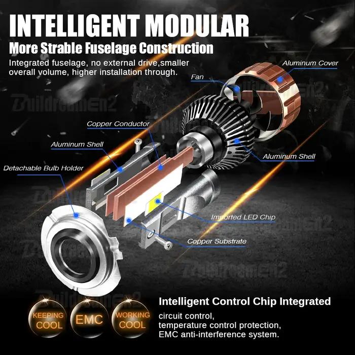 Ampoule de phare avant de voiture LED 100W 20000LM, feux de croisement et de route pour Opel Zafira