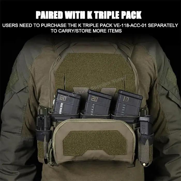Pochette admin tactique 2ème couche avec triple mag - Placard avant pour M4 5.56 PCC 9mm Glock airsoft