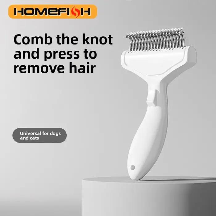 Brosse d'épilation flottante en acier inoxydable pour chiens