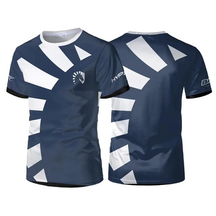 Liquid Team Team Uniformes CS:GO E-sports Compétition Entraînement Costumes Hommes Sports T-shirts Respirant Casual Surdimensionné Tops T-shirts