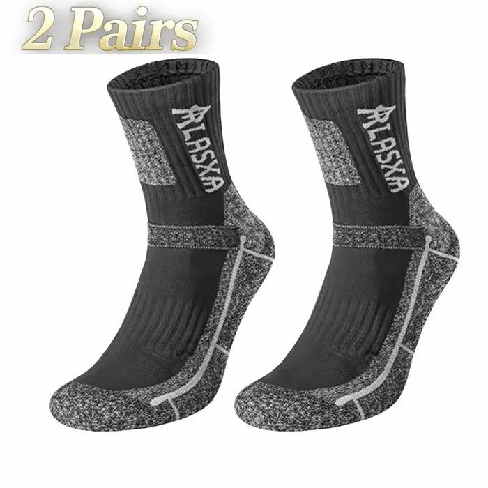 Chaussettes thermiques professionnelles chasse hiver - 2 paires running ski - Hommes sports outdoor chaudes