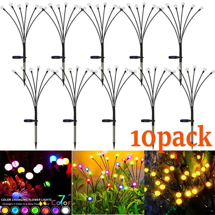 Paquet de 10 lampes de jardin solaires extérieures nouveau Design de feuille amélioré lumières