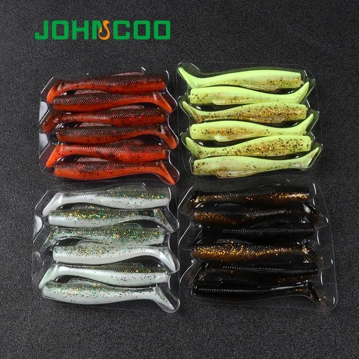 JOHNCOO 6pcsTPR appât souple 80mm 4.8g queue de pagaie souple leurres de pêche appâts artificiels en