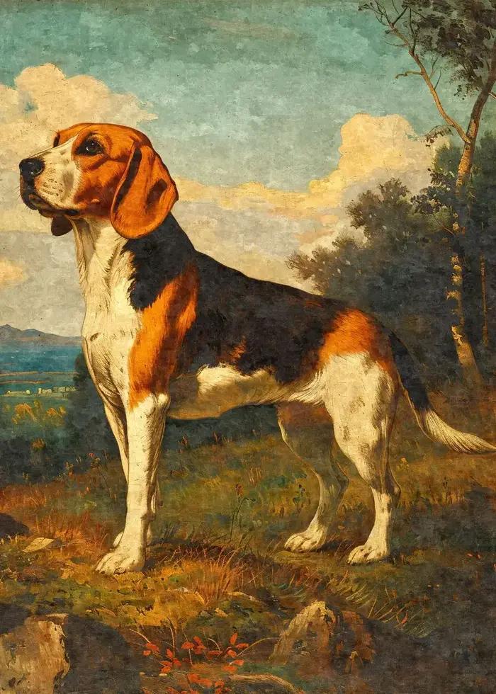 Vintage Dog RentBoard Spitz Basset Hound Hunting Poster, Canvas Printing Wall Art Picture for Farmhouse Home Decor, Dog Lover Gift