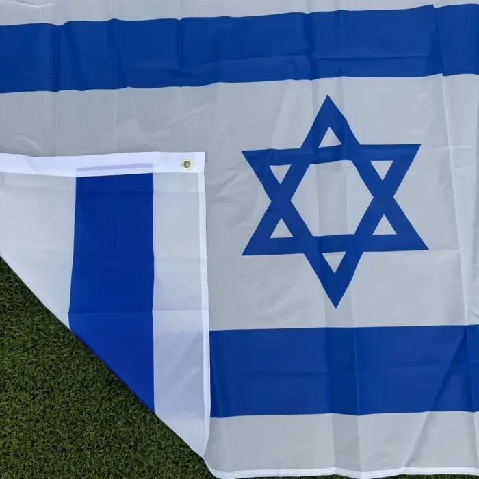 Drapeau d'Israël 150x90cm 3x5 FT דגל ישראל Polyester Double couture Décoration intérieure et extérieure