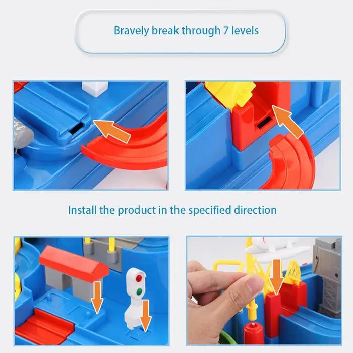 Modèle de voiture sur Rail de course, jouets éducatifs pour enfants, jeu d'aventure sur piste, cerveau mécanique, Train interactif, animaux, jouet fusée spatiale