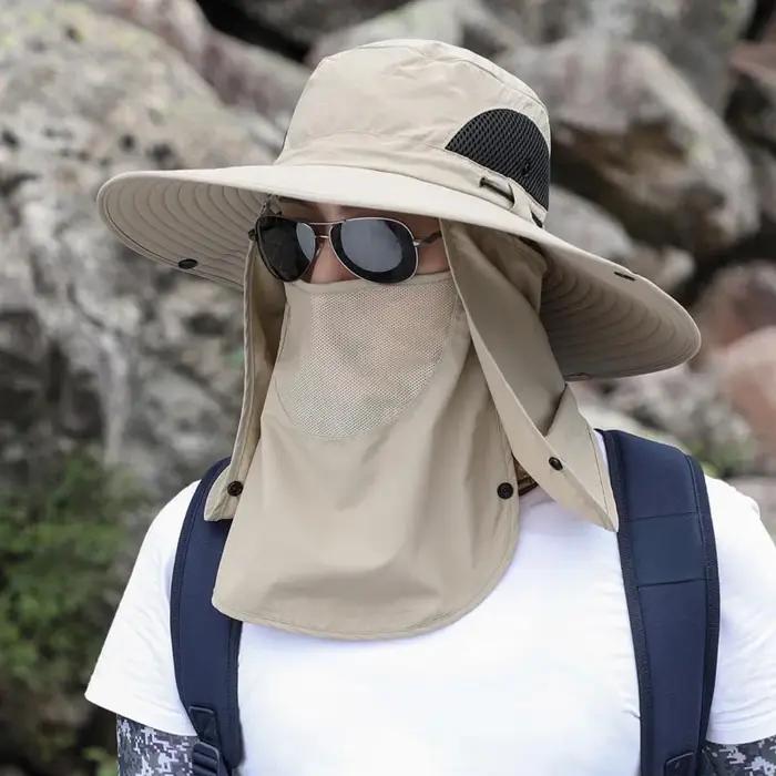 Chapeau de pêche en plein air réglable, Protection solaire, pare-soleil respirant pliable pour homme