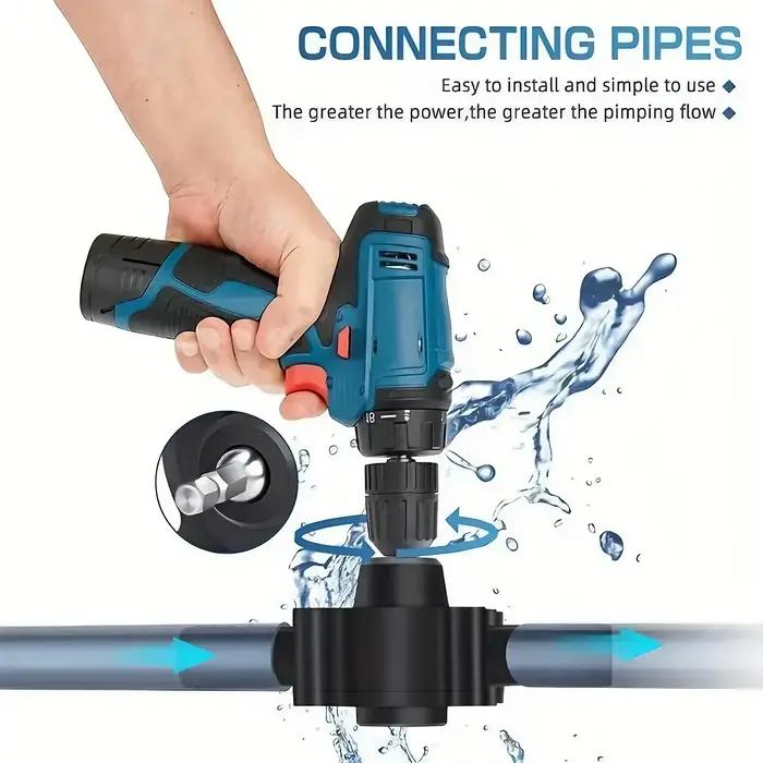 Pompe de perceuse électrique portative auto-amorçante pour transfert de liquides diesel, huile, eau jardinage bricolage occasionnels