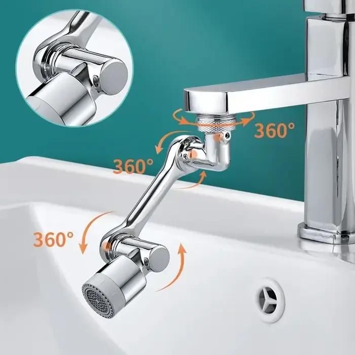 Robinet pivotant multifonction extension aérateur évier cuisine prolongateur adaptable bras robotisé salle de bain