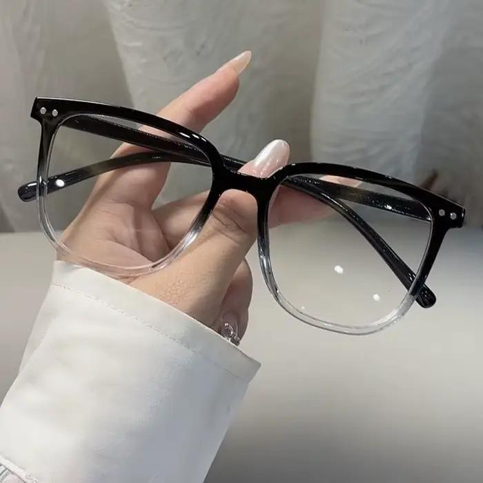 Lunettes anti-lumière bleue rétro pour femmes - Monture plate finie pour randonnée et camping - 1/2/3 paires