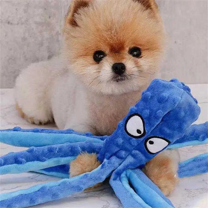 Jouet à mâcher pour chiot en peluche en forme de pieuvre