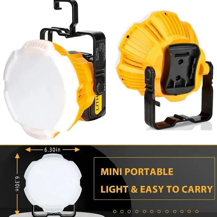 Lampe de travail LED Portable 24W 2400LM avec crochet pour batterie au Lithium Makita/Bosch/Dewalt/M