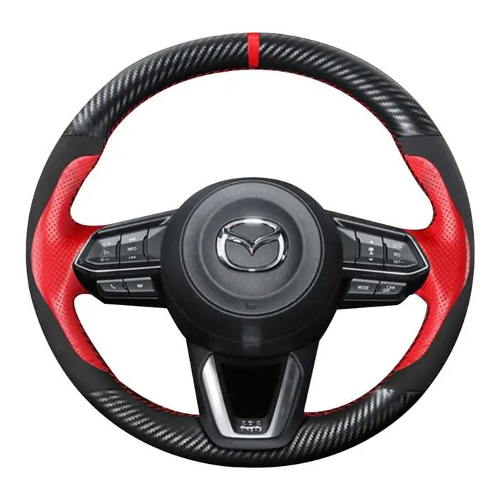 Couvercle de volant de voiture personnalisé, bricolage 100% adapté à Mazda 3 Axela 2017-2018 Mazda 6