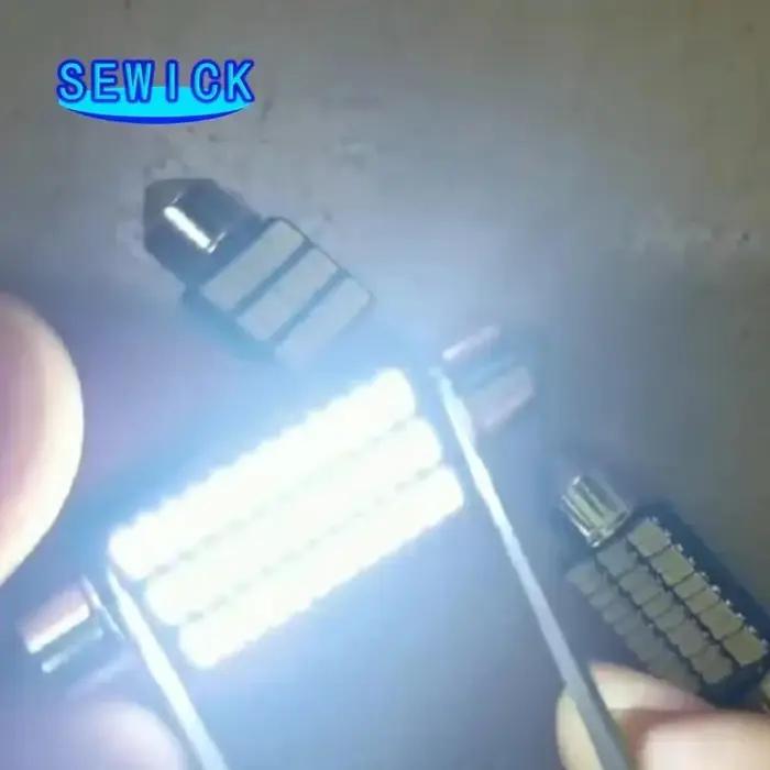 100 pièces feston voiture LED intérieur lampe de lecture 4000K blanc chaud C5W C10W 31mm 36mm 39mm 4
