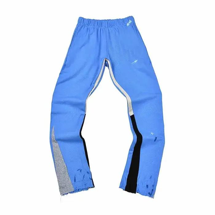 Pantalon de jogging vintage 2025 homme coupe évasée LA rayures latérales effet éclaboussures d'encre occasionnels activités sportives détente urbaine