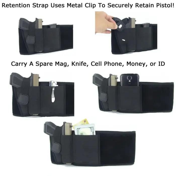 Étui tactique pour pistolet ventral avec sac de téléphone caché pour chasseurs et défense personnelle occaions extérieures