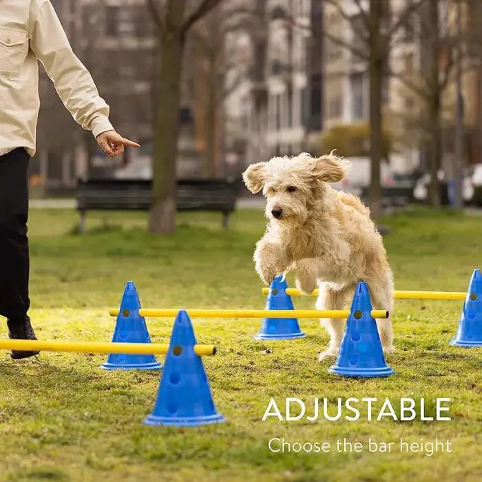 Entrainement d'agilité pour chiens ensemble barre de saut obstacle entrainement équipement agilité chiens violet noir occasions spéciales