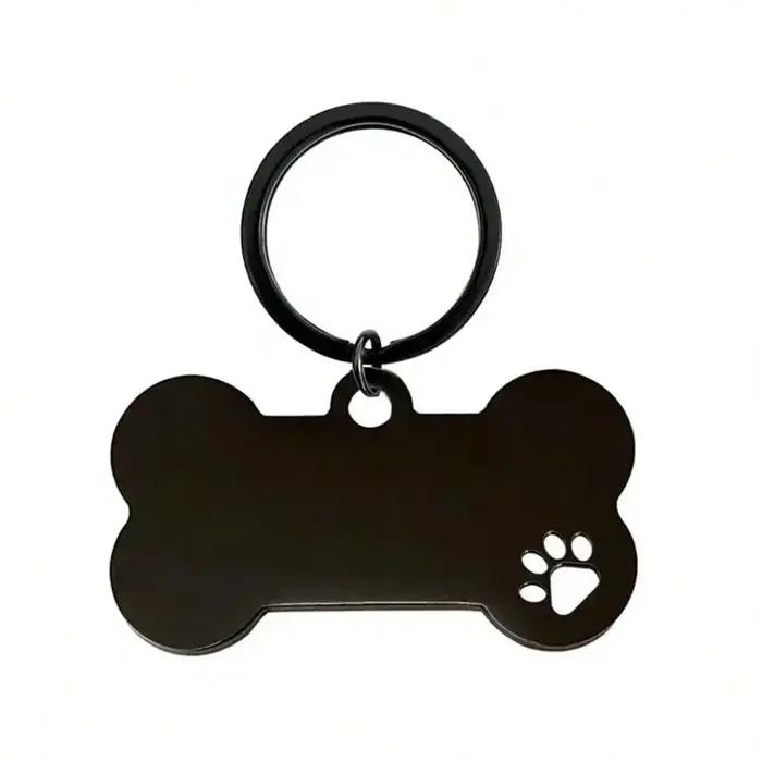 Plaque d'identification pour chien gravée au laser, double face, personnalisée, en acier inoxydable