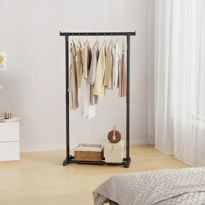 Séchoir à linge multifonctionnel en fer noir pour sécher et ranger les vêtements et accessoires occasions intérieures et extérieures