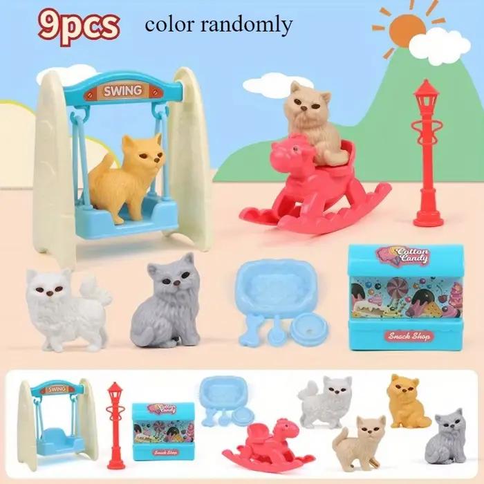 Chien jouet panier pour animaux de compagnie jouets de famille cage jouets scène jouant jouets décoration de noël et thanksgiving couleur aléatoire pour enfants 3-6 ans