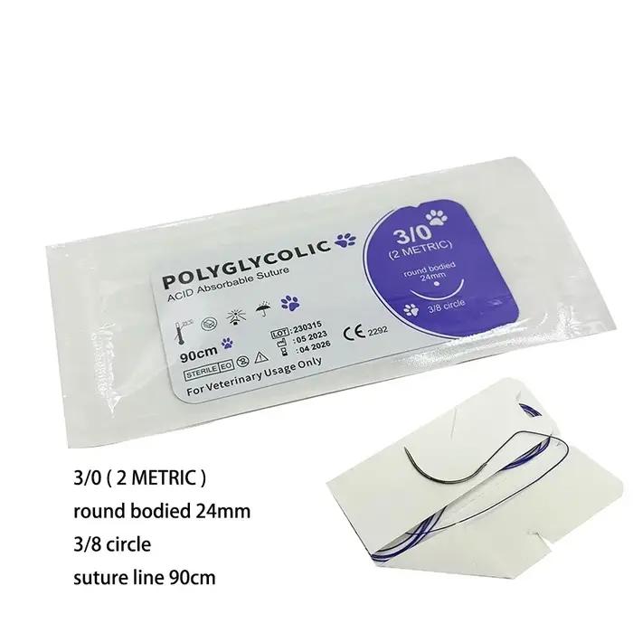 Fil de Suture Absorbable pour Chien de Compagnie, Accessoire Spécifique PGA 75cm 90cm, pour Démonstr