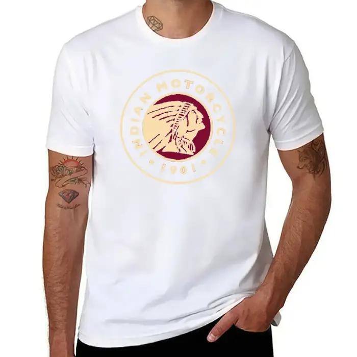 T-shirt de moto vintage indien pour hommes