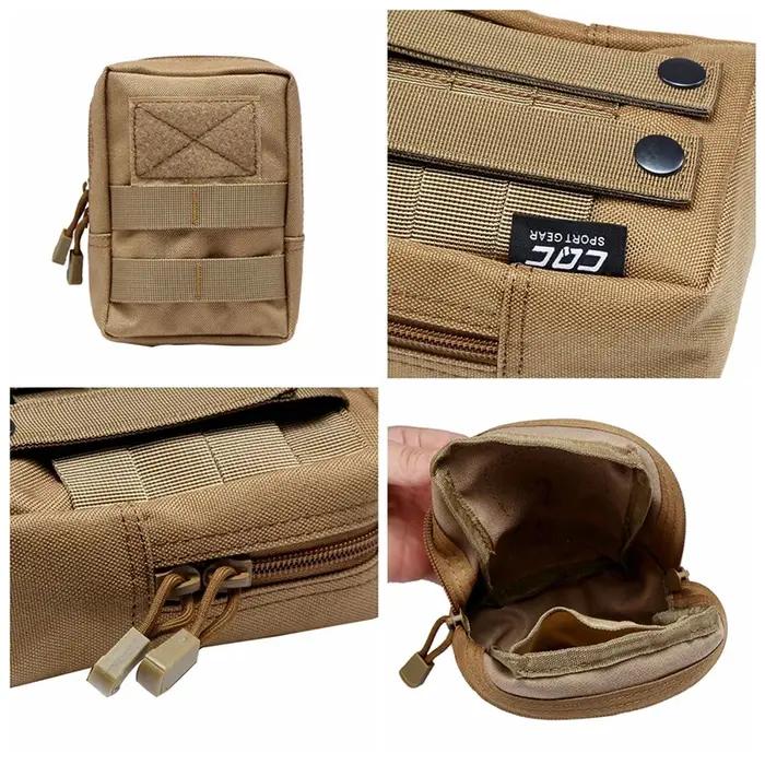 Sac de taille tactique 600D pour l'extérieur, pochette Molle pour outils, sac de taille à fermeture