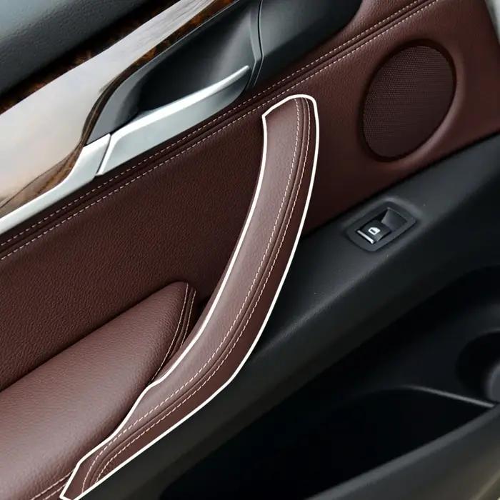 Poignée de porte intérieure améliorée LHD RHD, garniture extérieure en cuir pour BMW X5 X6 F15 F16 2