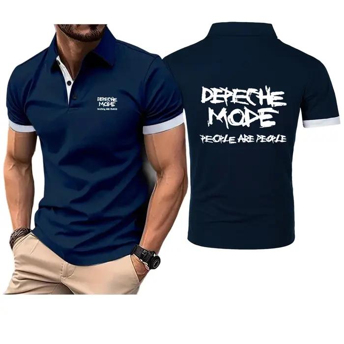 2025 Depeche Mode imprimer hommes nouvel été offre spéciale mode coton respirant Polos chemise décontracté couleur unie haut ajusté