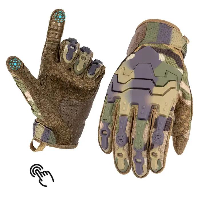 Gants tactiques cinq doigts fonction tactile - Protection extérieure anti-dérapage cyclisme résistance aux chocs