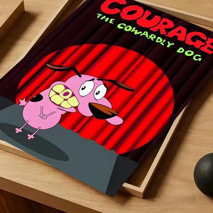 Affiche autocollante en papier imperméable, motif Anime C-Couragee the Cowardly Dog, décoration mura
