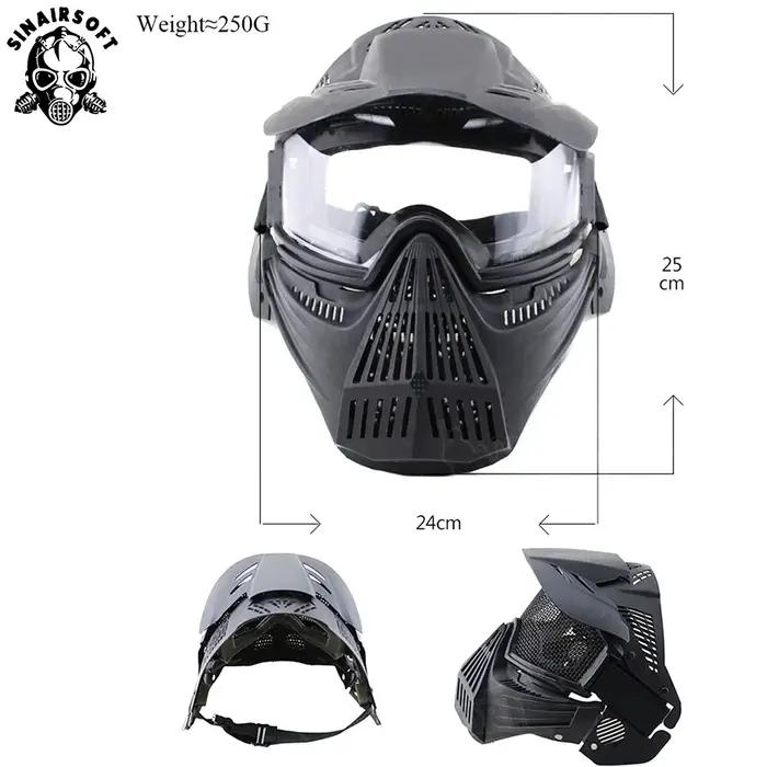 SINAIRSOFT Tactical Full Face Protection High Strength CS Paintball Mask Field