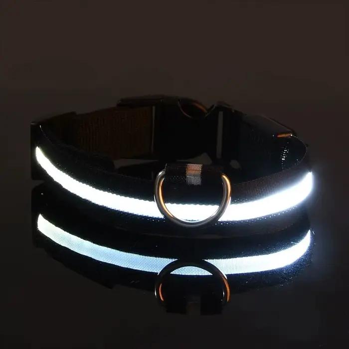 Nylon LED nuit sécurité clignotant lueur dans la nuit laisse pour chien chiens lumineux Fluorescent