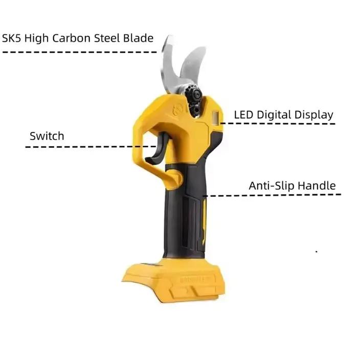 Coupe-branches électrique 28MM – Convient à la batterie DeWalt 20V, livré avec un poteau télescopique à haut portée, un outil de jardin léger dans les yards