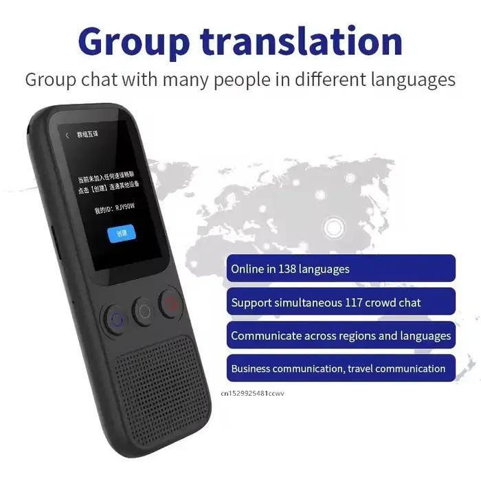Traducteur audio S80 portable 138 langues - Traduction vocale photo temps réel hors ligne