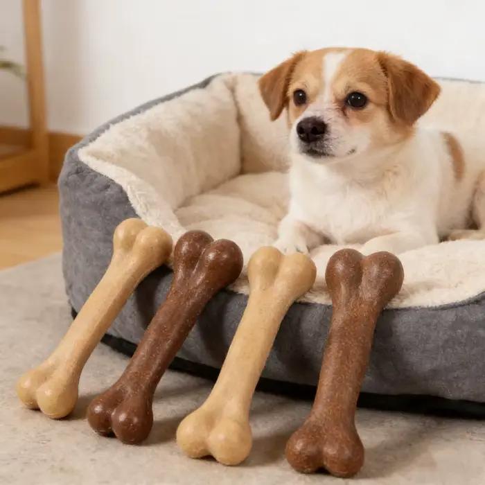 Jouet à mâcher en forme d'os durable pour chiens, jouet interactif pour réduire les comportements destructeurs, protéger les dents, adapté à toutes les races de chiens